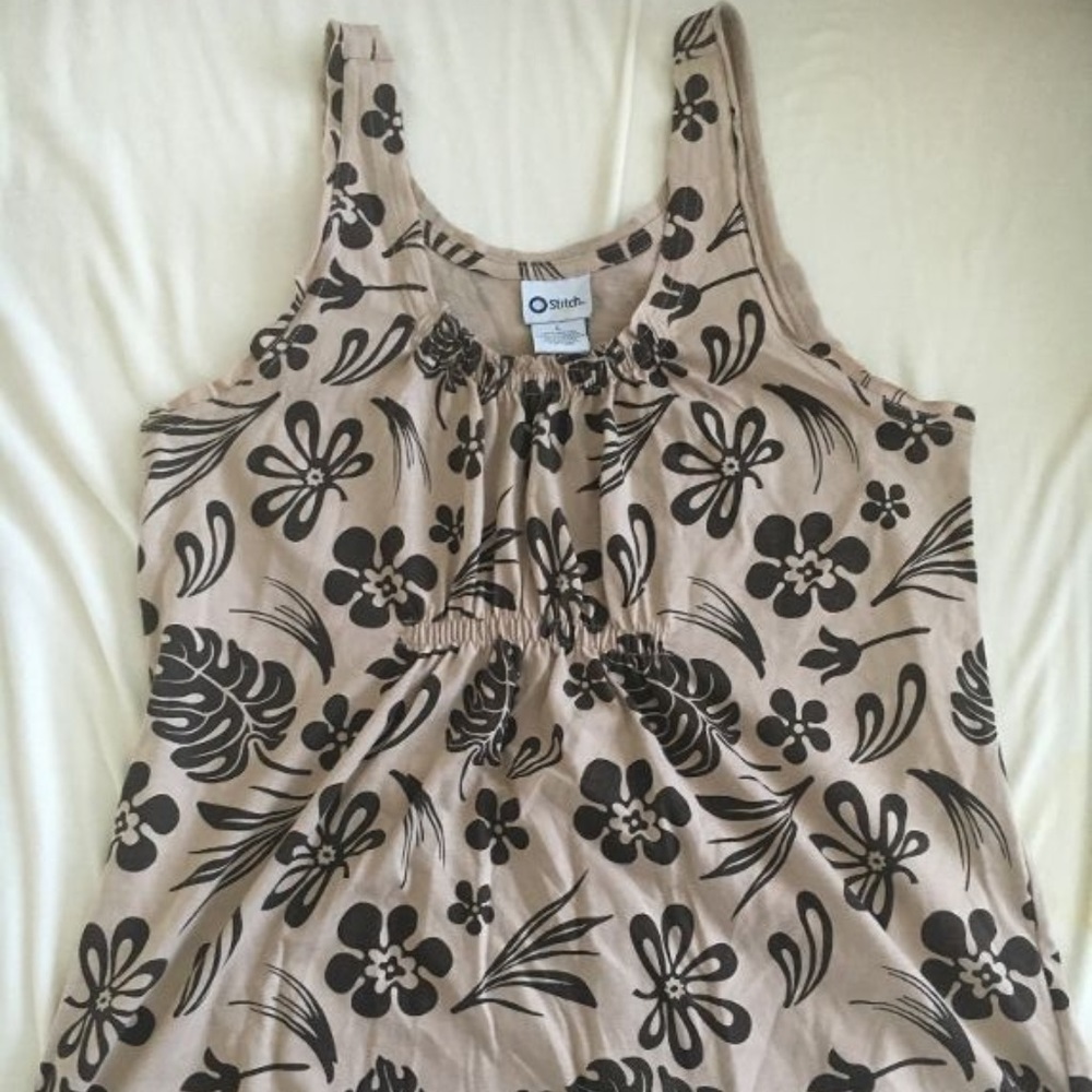Stitch tank top floral
